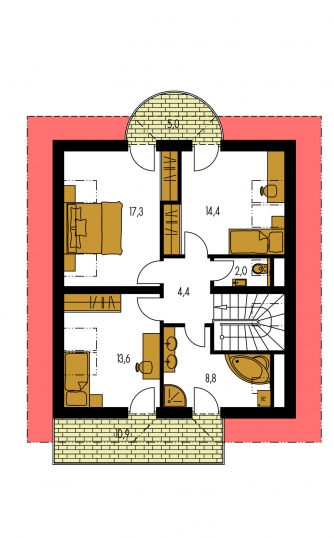 Mirror image | Floor plan of second floor - MILENIUM 228